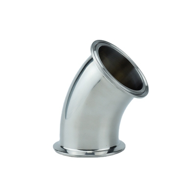 Dairy Food Processing Stainless Steel Flange 304 316L Tri 45 Degree Elbow Pipe Fitting