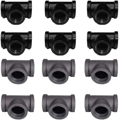 Pipe Lines Connect 0.5/0.75/1 Inch Tee, Malleable Iron Pipe Fittings